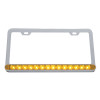 Universal 14 LED Chrome License Plate Frame Amber