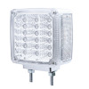39 LED Square Double Face Turn Signal With Side LED Double Stud Clear Lens Angle View