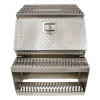 24" Diamond Plate Aluminum Saddle Tool Box With Step