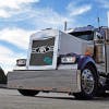 Kenworth W900 15" Donaldson Front Air Cleaner Light Bar With 2" LEDs Side View On Truck