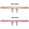 12" Double Face LED Light Bar Amber Front & Red Back (Clear Lens)