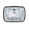 5" x 7" High Power LED High & Low Beam Crystal Headlight With Low Beams On