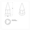10 Pack of Chrome Plastic 33mm Push On Super Spike Nut Covers- Diagram