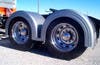 Semi Truck Fiberglass Double Hump Fender Set With Brackets Painted Silver
