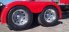 Semi Truck Fiberglass Low Cut Full Fender Set With Brackets Painted Red