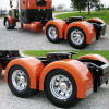 Semi Truck Fiberglass Single Axle Fender Set Painted Orange