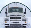 International 8500 SBA With Air Ride Herd 2 Post Defender Bumper Grill Guard On Truck
