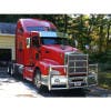 Kenworth T660 Herd 4 Post Defender Bumper Grill Guard With Horizontal Bars On Red Truck