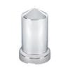 Chrome Plastic 33mm Push On Pointed Nut Cover With Flange