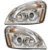Freightliner Cascadia Chrome Projection Headlight With LED Position Light Bar Off