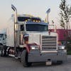 Kenworth W900 T600 T800 8” Stainless Steel Exhaust Kit Mitered Stack Front View On Truck