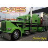 Pypes Peterbilt 359 379 6.5” Stainless Steel Chino Exhaust Kit On Green Truck
