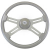 Classic Silver 18" Steering Wheel With Matching Silver Bezel