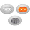 Mini Oval Button Dual Revolution Amber And White LED Marker Light