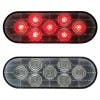 6" Oval STT LED Light Clear Red