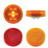 2 1/2" Round Clearance Marker 8 Red And Amber LED Light With Reflectorized Red And Amber Lens