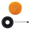 2 1/2" Round Clearance Marker 8 Amber LED Light With Reflectorized Amber Lens With Grommet And Plug