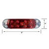 Hybrid Series LED Oval Red Stop Tail Rear Turn & Back-Up Light Front With Dimensions