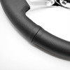 18" Black Classic Leather 4 Chrome Spoke Steering Wheel - Close Up