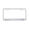 Chrome Deluxe License Plate Frame With 10 White LED 9" Light Bar Lit