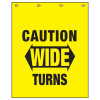 Polyguard Caution "Wide Turns" 24" x 30" Mud Flap Yellow