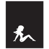 Trucker Mudflap Girl Logo Mud Flaps 24" x 30" (Black; Right-Facing)