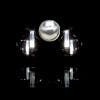 Black 6x4 LED Projection Headlights W/ Half Moon Daytime Running Light In The Dark