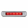 Chrome Flush Mount LED License Plate Light Red Straight View