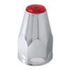 33mm Chrome Screw-On Lug Nut Cover With Color Reflector - Red