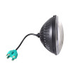 7" Round LED Headlight With Center DRL And Turn Signal - Side View With Cable