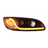 Peterbilt 386/387 Blackout Projector Headlight With LED Dual Function Light Bar - Passenger Angled View