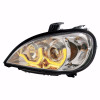 Freightliner Columbia Chrome Projection Headlight w/ Dual Function LED Bar - Driver Side Angled View