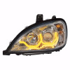 Freightliner Columbia Chrome Projection Headlight w/ Dual Function LED Bar - Driver Side Front View