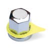 Chrome Lug Nut Cover With Yellow Indicator
