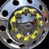 Chrome Lug Nut Covers With Yellow Indicator Installed