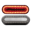 6" Oval STT & PTC Mirage Double Vision LED Light  Clear Lens Red LED
