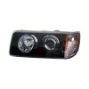 Freightliner FLD 112 120 Black And Chrome Headlights Driver Side