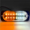 High Power 6 LED Slim Mini White/Amber Strobe Warning Light - On