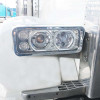 LED Projector Headlight Assembly With Chrome Finish On Truck Close Up