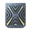 24" x 30" X Shape Mud Flaps With Black Background Yellow
