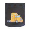 24" Kenworth T600 T660 Rubber Mud Flaps With Black Background Yellow