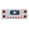 Stainless Steel Rear Center Panel With 4" Round & 2" Round Mirage Red Lens LEDs Without Visor