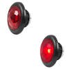 1" Dual Function Diamond Lens LED Marker Light With Rubber Grommet By Grand General Red Lens Red LED