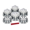 Complete Chrome Pointed Axle Cover Kit with Spiked Lug Nut Covers 