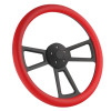 Half Wrap Steering Wheel 18" Red