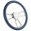Highway Wheels Half Wrap Steering Wheel 18" Polished Finish - Royal Blue