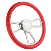 Highway Wheels Half Wrap Steering Wheel 18" Polished Finish - Red
