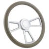 Highway Wheels Half Wrap Steering Wheel 18" Polished Finish - Gray