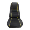 Sport Faux Leather Seat Cover With Front And Back Pockets Yellow Trim