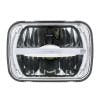 5” x 7” LED Rectangular Light High And Low Beam with LED Light Bar Front View